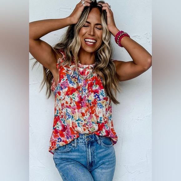 Kaleen- Floral Ruffle Sleeve Blouse - Multicolor - Picture 4 of 4